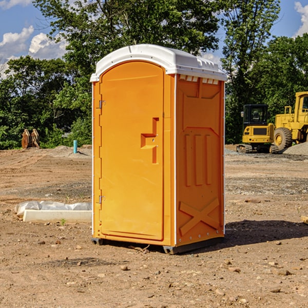 how often are the portable restrooms cleaned and serviced during a rental period in Manson Iowa